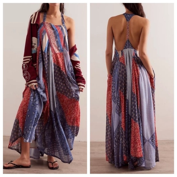 We The Free Dresses & Skirts - NWT Free People We The Free Heritage Maxi Dress Racerback Patchwork Americana